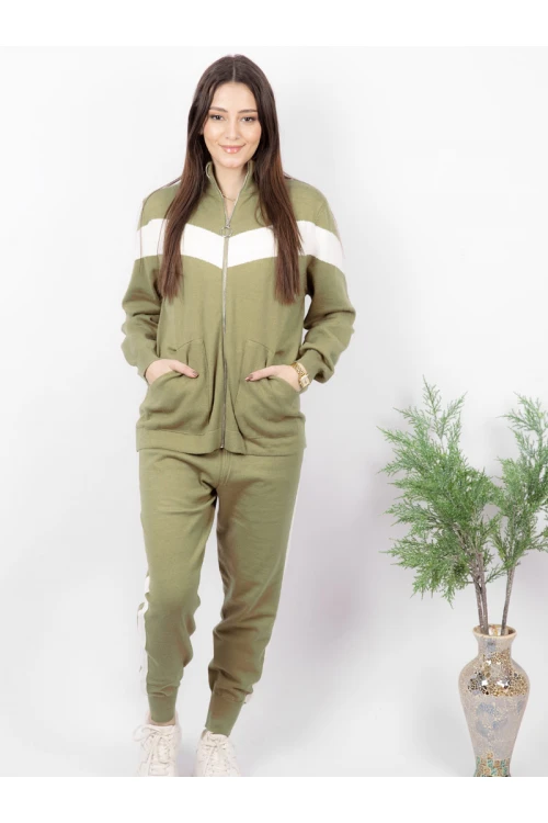 طقم شتوي بسحاب إغلاق أكمام طويلة