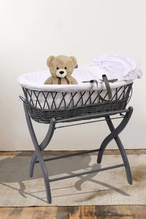 سرير مهد سلة موسى مع مفرش  وحامل