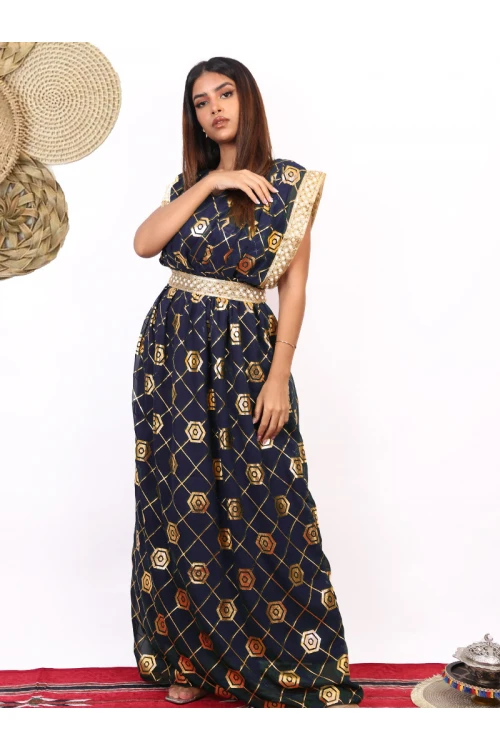 فستان يوم التأسيس بقصة يد مميزة