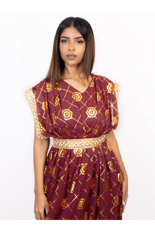 فستان يوم التأسيس بقصة يد مميزة