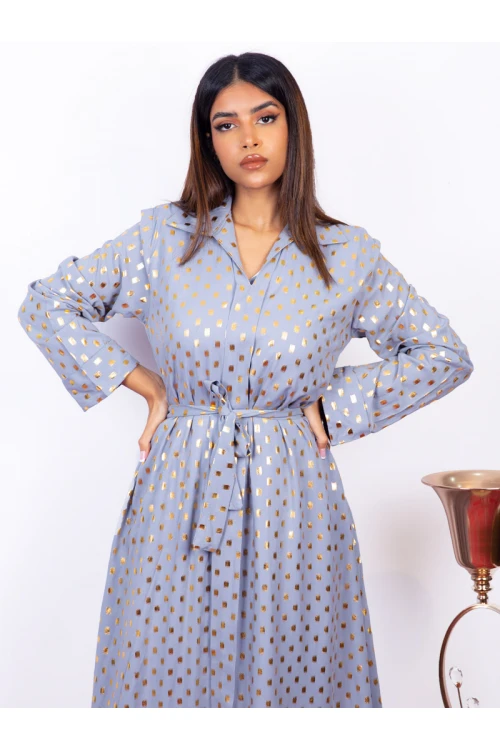 جلابية يوم التأسيس منقطة باللون الذهبي