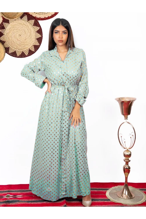 جلابية يوم التأسيس منقطة باللون الذهبي