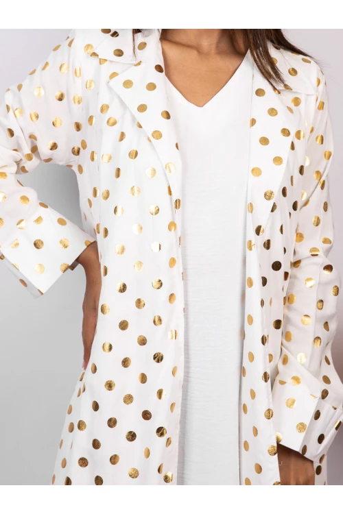 جلابيه  قطعتين بطبعات ذهبيه