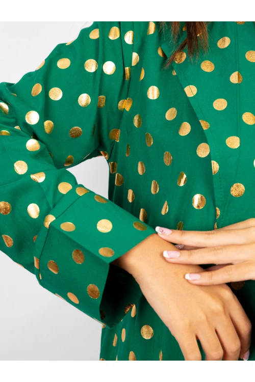 جلابيه  قطعتين بطبعات ذهبيه