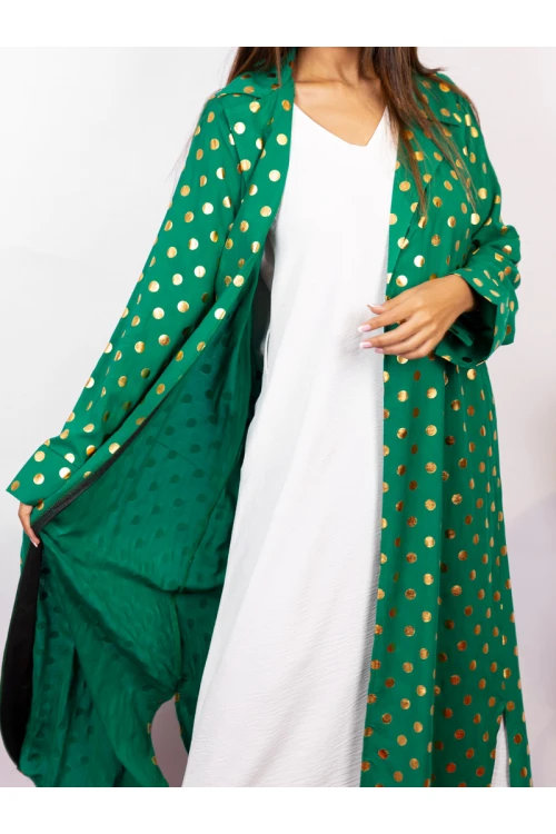 جلابيه  قطعتين بطبعات ذهبيه