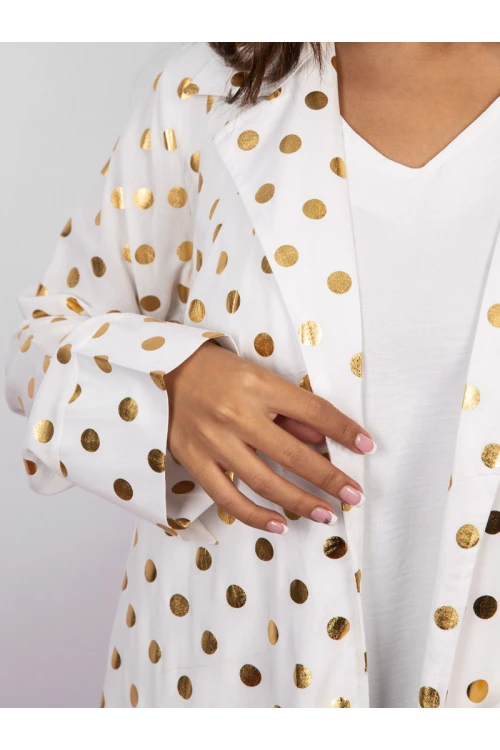 جلابيه  قطعتين بطبعات ذهبيه