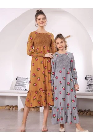 جلابية قطن ميدي بأكمام طويلة ونقشات مثالية