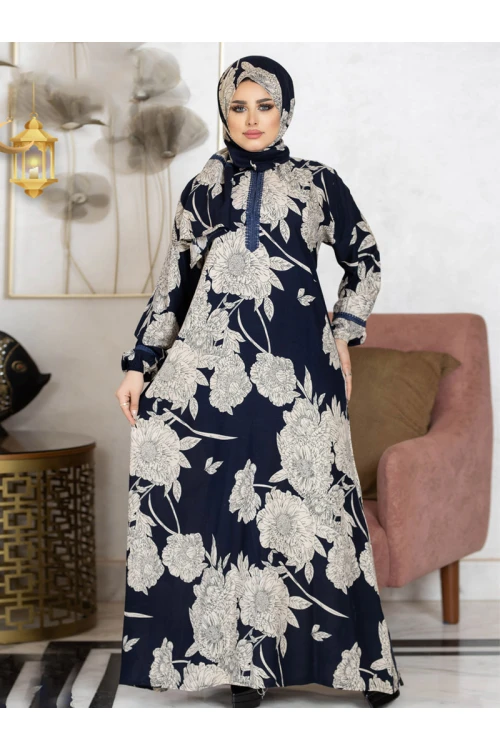 شرشف صلاة  مشجر يتميز بسحاب مع طرحة