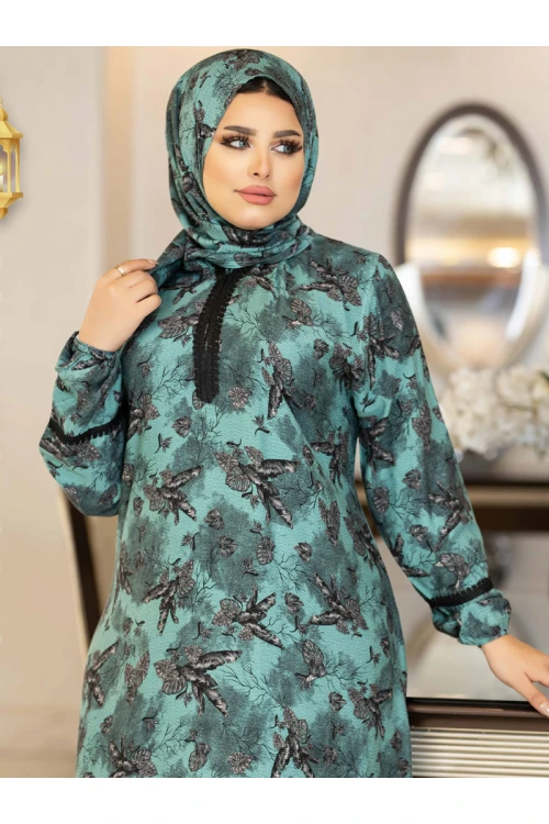 شرشف صلاة مشجر يتميز بسحاب مع طرحة