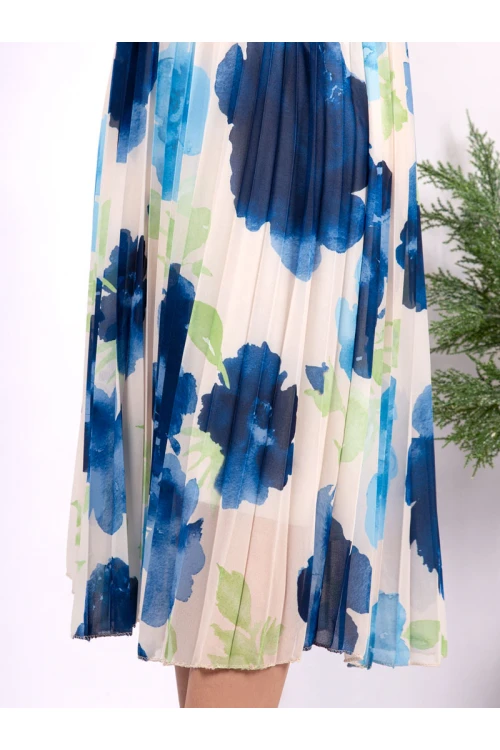 فستان ميدي مشجر بأكمام طويلة