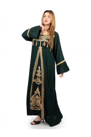 جلابية بتطريز ذهبي مميز