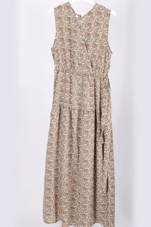 فستان صيفي مشجر بدون اكمام