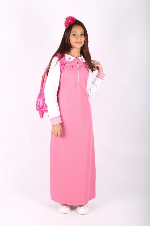 مريول مع قميص قطعة واحده سحاب أمامي و جيوب مخفية