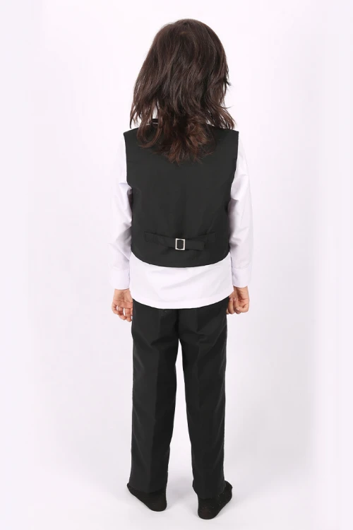 طقم بدلة روضة 5 قطع لون اسود بقميص ابيض