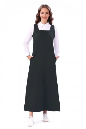 مريول متوسط سادة بقصه مربع جيوب اماميه 