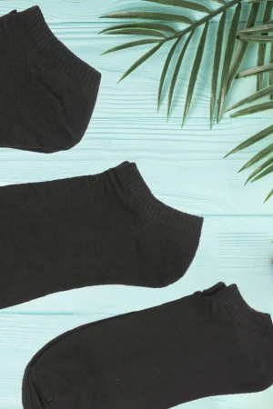 طقم جوارب 3 أزواج اسود ساده 