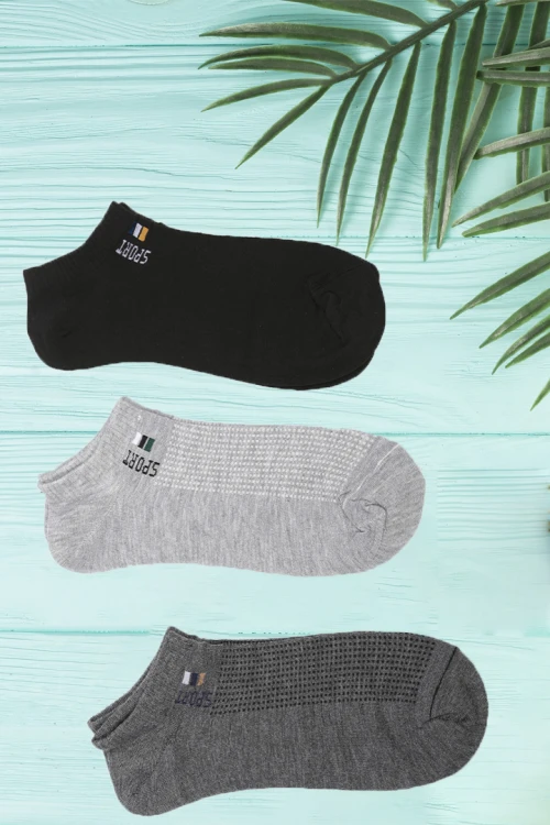 طقم جوارب 3 أزواج ملون رياضي