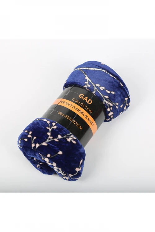 بطانية مخمل نفرين  لون كحلي مقاس 220*200 سم