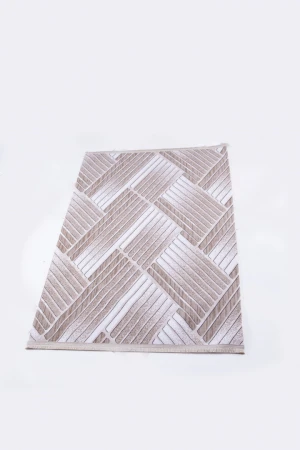 سجاد خطوط متداخلة لون بيج مقاس 150*80