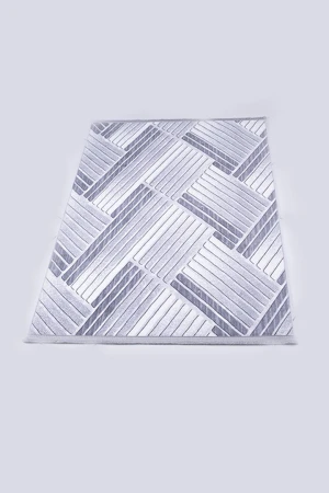 سجاد خطوط متداخلة لون رمادي مقاس 150*80