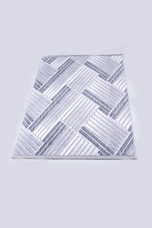 سجاد خطوط متداخلة لون رمادي مقاس 150*80