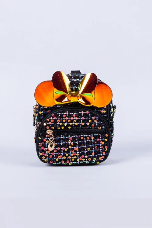 حقيبة أطفال ظهر ترتر جيوب خارجية وفيونكة