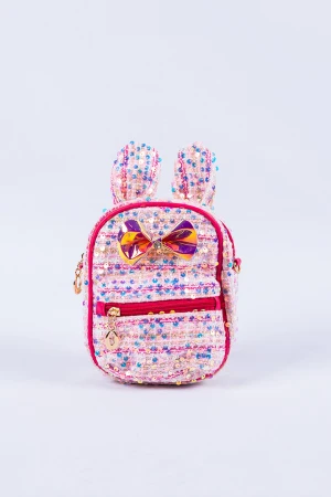 حقيبة أطفال ظهر ترتر جيوب خارجية وفيونكة صغيرة