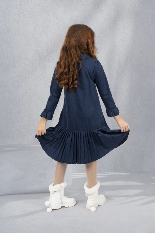 فستان بناتي شتوي بياقه