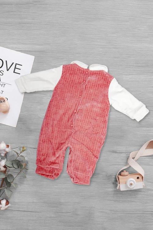 أفرول بناتي شتوي بلونين قميص بياقة مع شيال بفيونكة وأزرار إغلاق