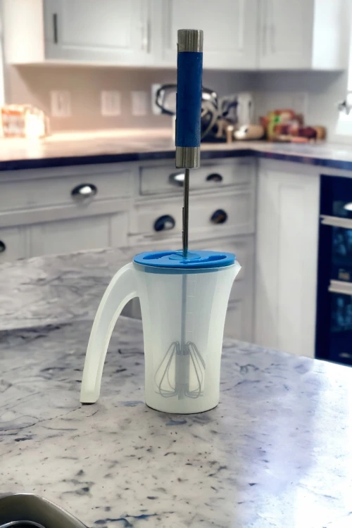 خلاط يدوي خافق البيض ذاتي الدوران من الفولاذ المقاوم للصدأ