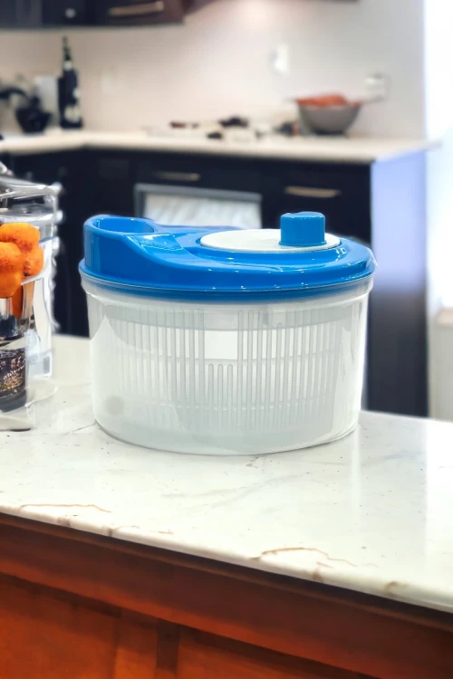 مصفاه و مجفف يدوي دوار للخضار والفواكة 4قطع