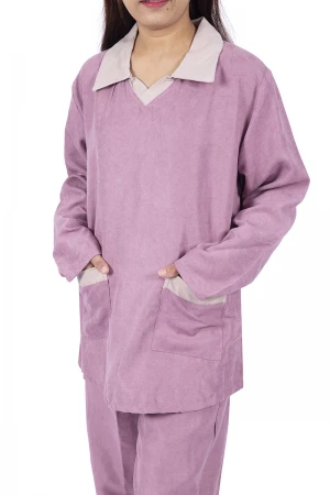 زي عاملة شتوي قطعتين بجيوب وياقة و أكمام طويلة 