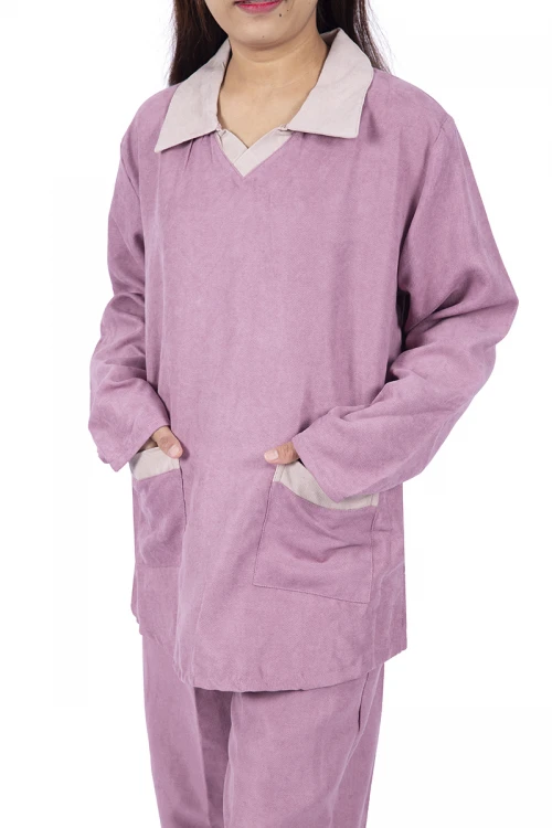 زي عاملة شتوي قطعتين بجيوب وياقة و أكمام طويلة