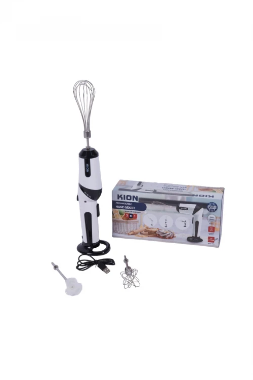 مضرب خفق يدوي 3 في 1 قابل للشحن مع الملحقات ماركة كيون 2200 مللي أمبير