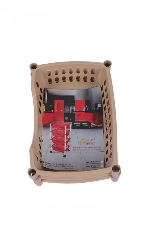 سلة خضار بلاستيك 3 رفوف عجلات متحركة  استخدامات متعددة