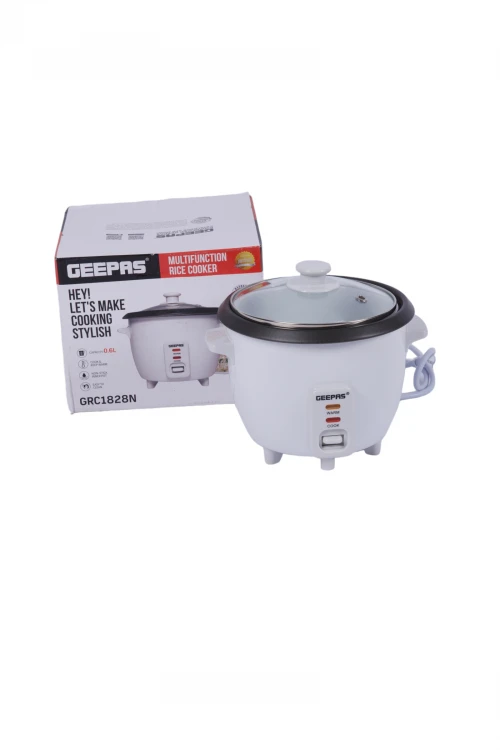 قدر أرز كهربائي مع جهاز بخار ماركة جيباس مع ملعقة أرز وكوب قياس 300 وات