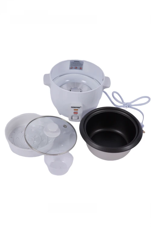 قدر أرز كهربائي مع جهاز بخار ماركة جيباس مع ملعقة أرز وكوب قياس 300 وات