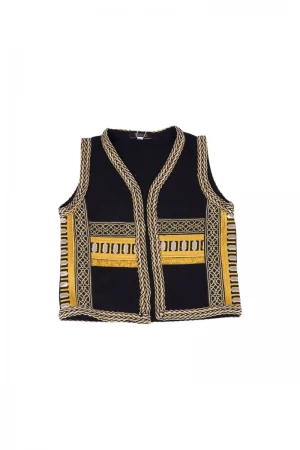 سديري ولادي أنيق مفتوح تطريز باللون الذهبي من الوسط و الأطراف 