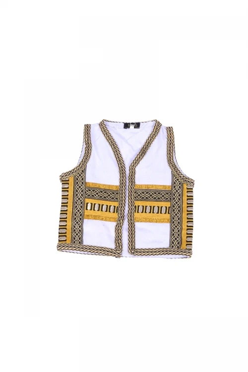 سديري ولادي أنيق مفتوح تطريز باللون الذهبي من الوسط و الأطراف