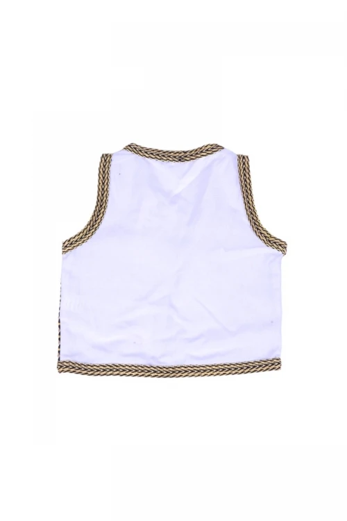 سديري ولادي أنيق مفتوح تطريز باللون الذهبي من الوسط و الأطراف