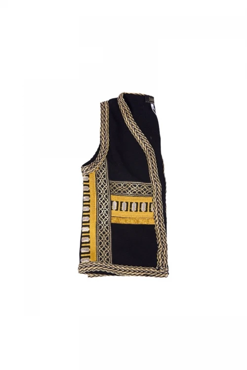 سديري ولادي أنيق مفتوح تطريز باللون الذهبي من الوسط و الأطراف