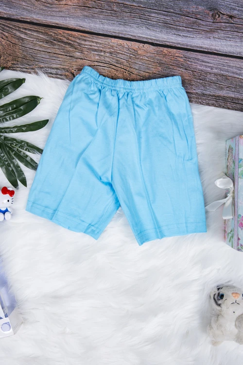 طقم بيجاما بناتي قطعتين تيشرت أكمام قصيرة بكتابات من الأمام مع شورت قصير