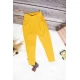 بنطلون بناتي سكيني أنيق لون كركمي بجيوب من الأمام والخلف وسحاب و زر قفل