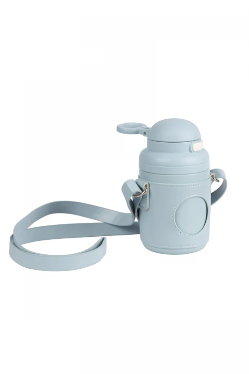 حافظة مشروب حار بارد مع تلبيسة جلد حماية و شيال مع طابعات كرتونية