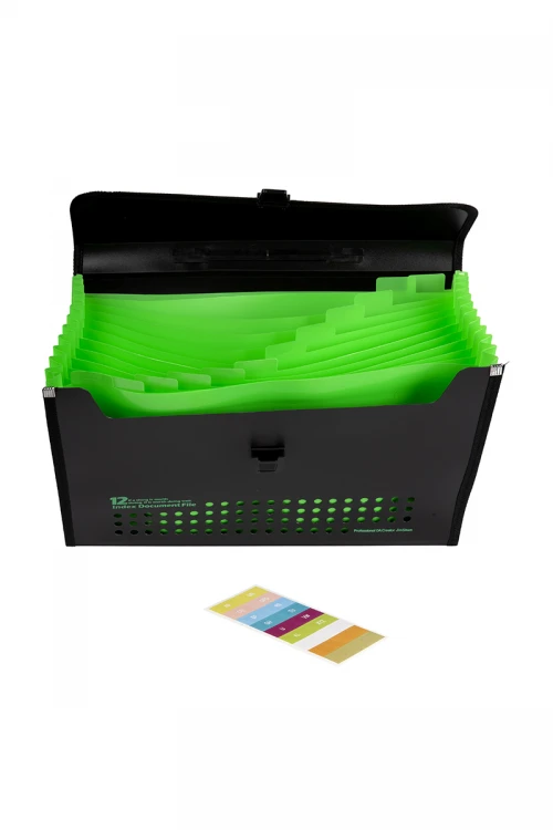 ملف شنطة جيوب مقسمة من الداخل لون أخضر