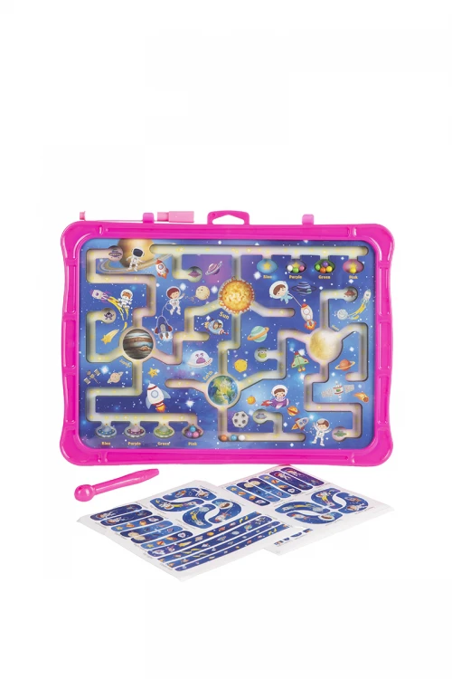 لعبة لوحة المتاهة المغناطيسية للأطفال مع الملصقات ولوح كتابة