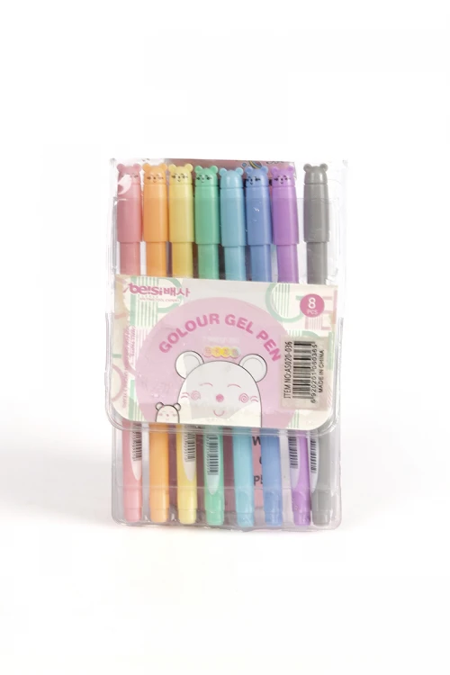 أقلام حبر 8 حبات متعددة الألوان