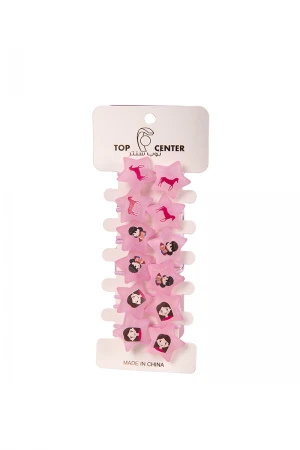 ربطات شعر باللون الوردي 6 حبات أشكال مختلفة