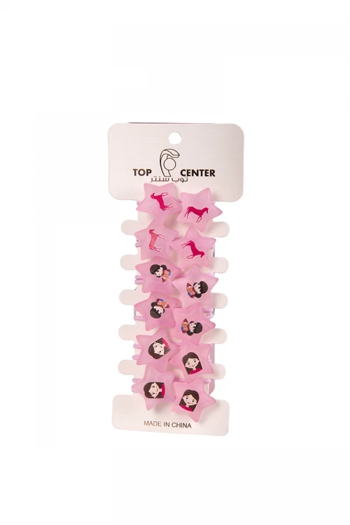 ربطات شعر باللون الوردي 6 حبات أشكال مختلفة