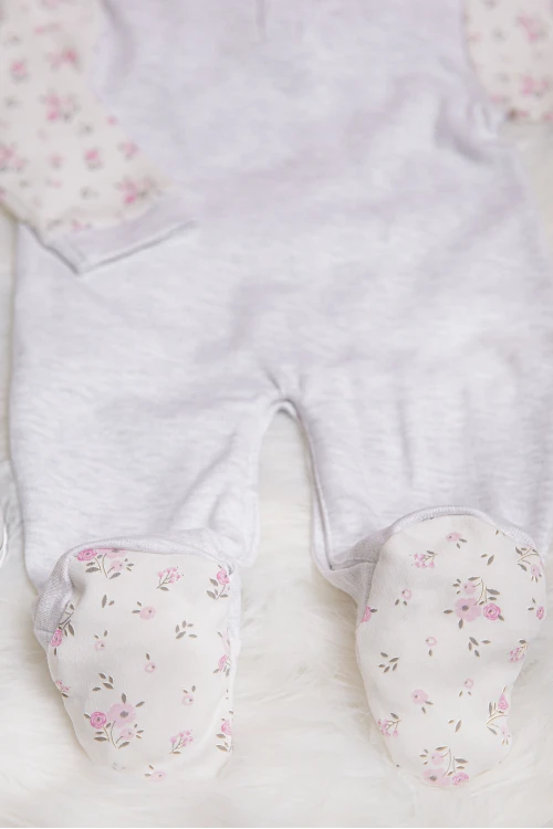 افرول أطفال بناتي قماش قطن مشجر من الأعلى بياقة و أكمام طويلة و جيب أمامي صغير